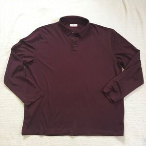 Grand Slam Performance Burgundy Long Sleeve Polo Shirt Mens XXL Golf Athletic